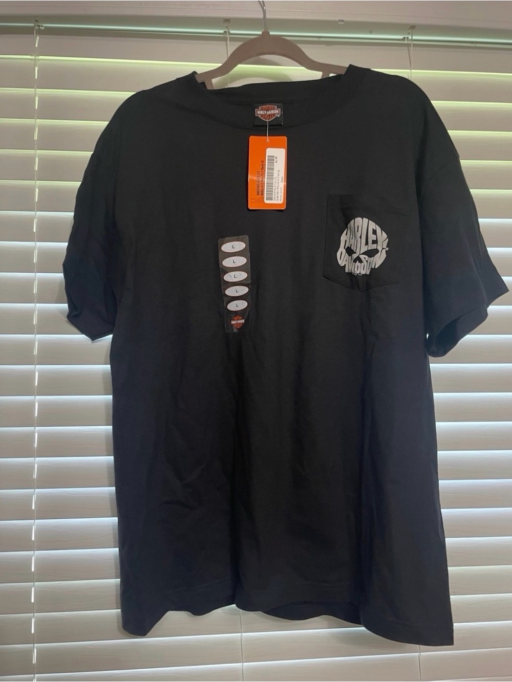 Harley-Davidson Black Short Sleeve Pocket Tee with White Logo